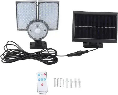 Arrango Waterproof Solar LED Flood Light 25W Warm White with Motion Sensor and Remote Control IP65