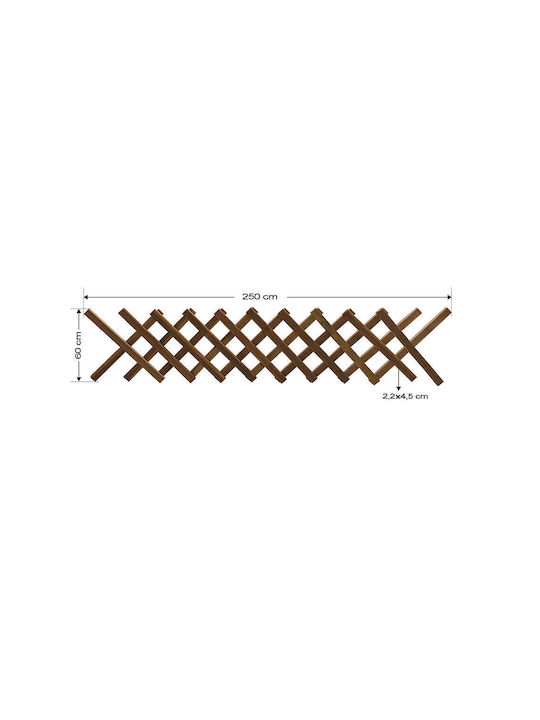 Klappbares Spalier Garten aus Holz mit Rhombus-Rasterdesign in Beige Farbe 260x60cm