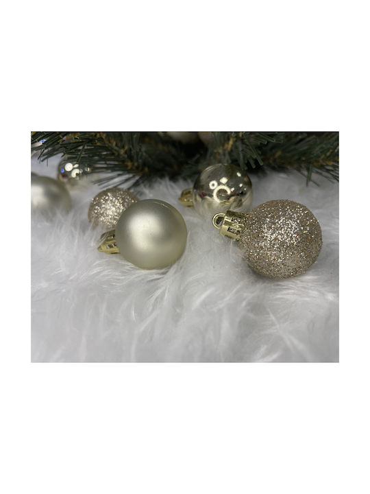 Christmas Tree Ornaments Set 100 Pieces 3-6cm Gold