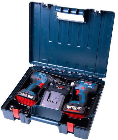 Bosch 06019K0003 Set Drill Driver & Impact Driver 18V with 2 Batteries 5Ah - 2Ah and Case