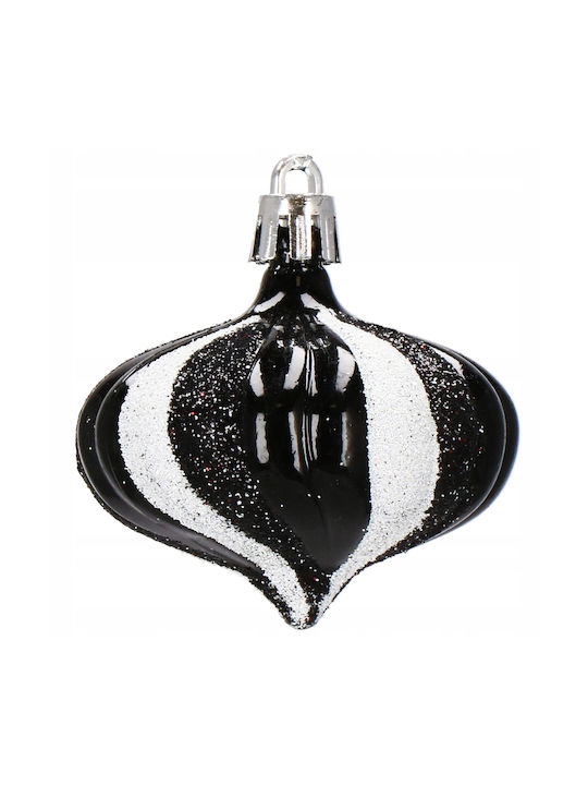 Set Ornamente De Crăciun Pentru Brad Globuri Negre 77 Bucăți Diverse Mărimi