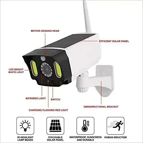 Foyu T-28 Dummy Überwachungskamera Solar mit LED-Beleuchtung