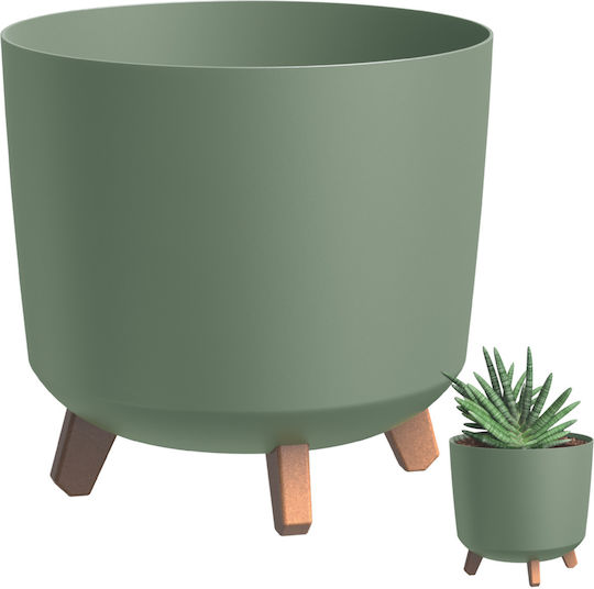 Prosperplast Ghiveci Lemn Verde cu suport 29.8x29.8x28.5εκ.