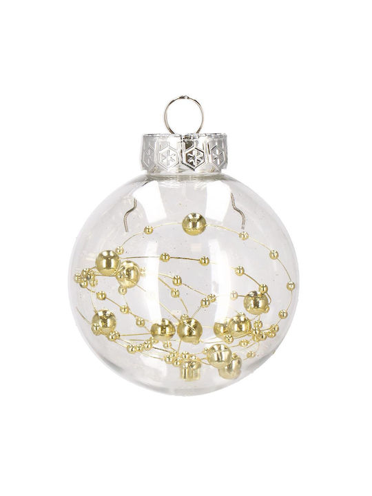 Unique Christmas Ornament Set 30 Pieces 7cm Transparent Gold