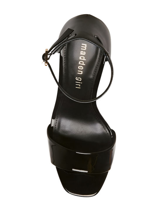 Omega Sandals from Patent Leather Black