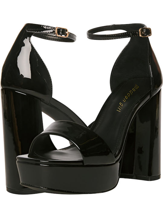 Omega Sandals from Patent Leather Black
