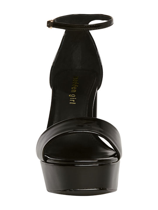 Omega Sandals from Patent Leather Black