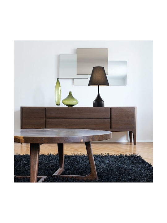 Viokef Matina Metal Table Lamp for Socket E27 with Black Shade and Base