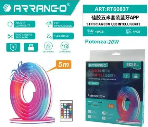 Arrango LED Strip RGB Light 5m with Remote Control