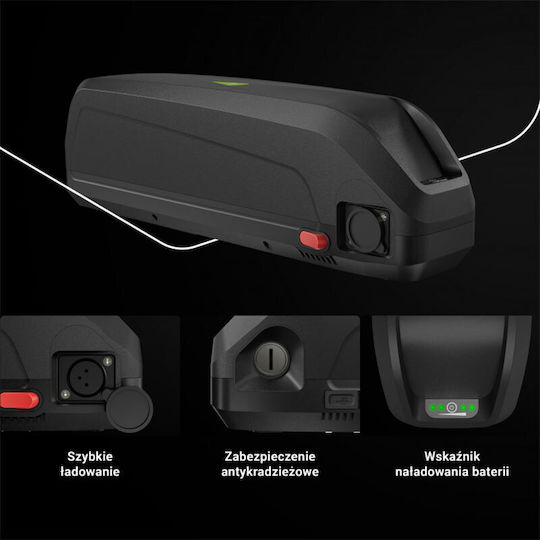 Green Cell Μπαταρία Ηλεκτρικού Ποδηλάτου PowerMove E-Bike Battery 48V 13Ah Li-Ion Down Tube με Φορτιστή
