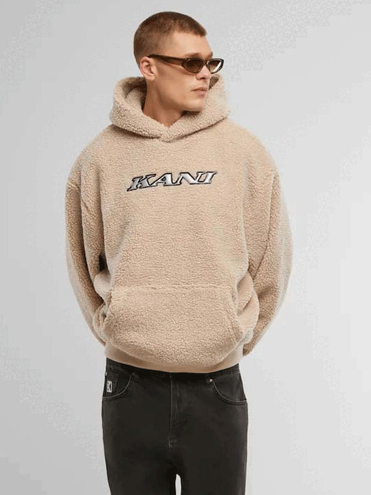 Sweatshirt with Hood Beige