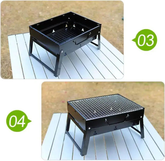 Factory Portabilă Grătar cu Cărbuni 40cmx30cm
