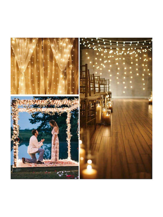 200 Lights LED 2m. x 200cm Warm White USB type Curtain 10pcs