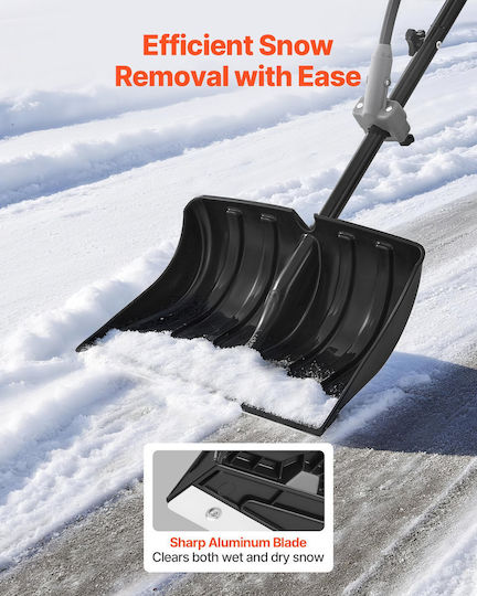 Vevor Snow Shovel Road Snow Shovel Width 45.5 cm Auxiliary D-Shaped Handles Non-Slip High Capacity Handle Snow Shovels Lightweight Snow Removal Tool Garden Car Camping Outdoor Spaces