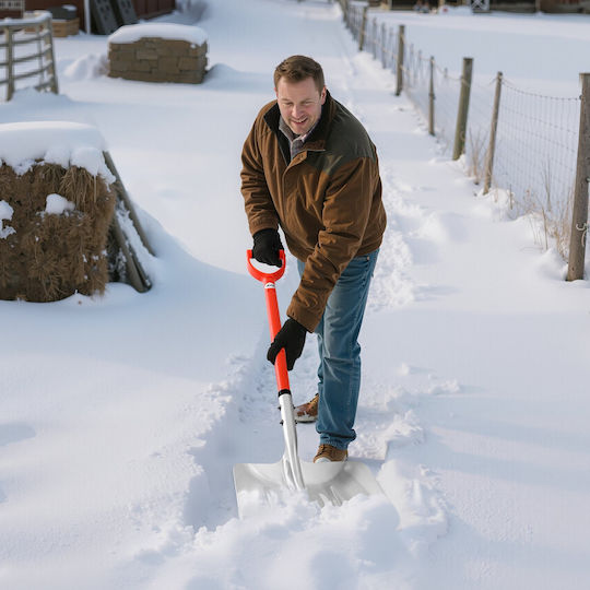 Snow Shovel Vevor Road 35 cm Wide Snow Shovel Aluminum Alloy D-Shaped Handles Large Capacity Snow Removal Shovels Lightweight Snow Removal Tool Garden Car Camping