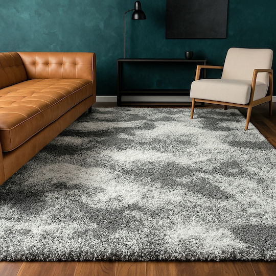 Saray Home Moroccan Thom Abstract Килим Правоъгълена Shaggy Сив