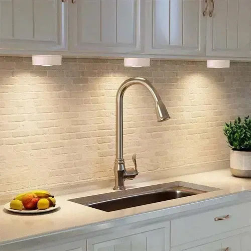 LED Light Spot for Cabinets with Battery Powered, Photocell and Remote Control 3pcs