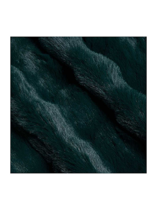 vidaXL Furry Single Blanket 150x220cm Dark Green