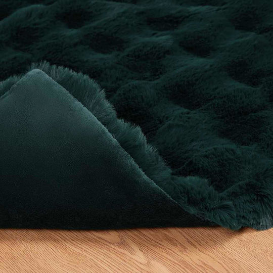 vidaXL Furry Double Bed Blanket 220x240cm Dark Green