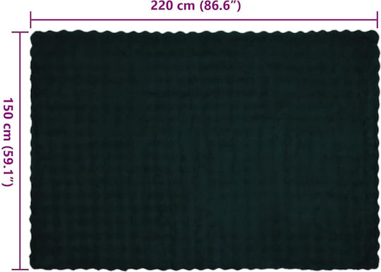 vidaXL Одеяло Космено Едноспално 150x220см Тъмнозелено