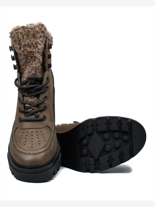 Jen Rombus Ghete Dama Ankle Boots Maro