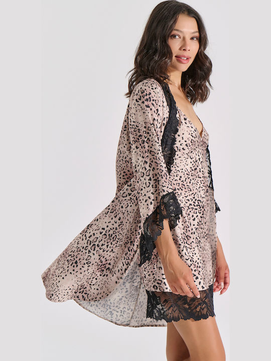 Milena by Paris Χειμερινό Γυναικείο Νυχτικό Animal Print