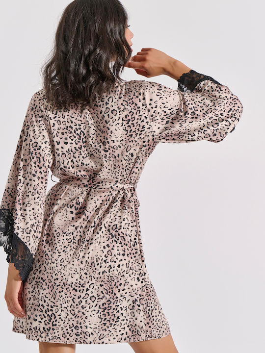 Milena by Paris Χειμερινή Γυναικεία Ρόμπα Animal Print