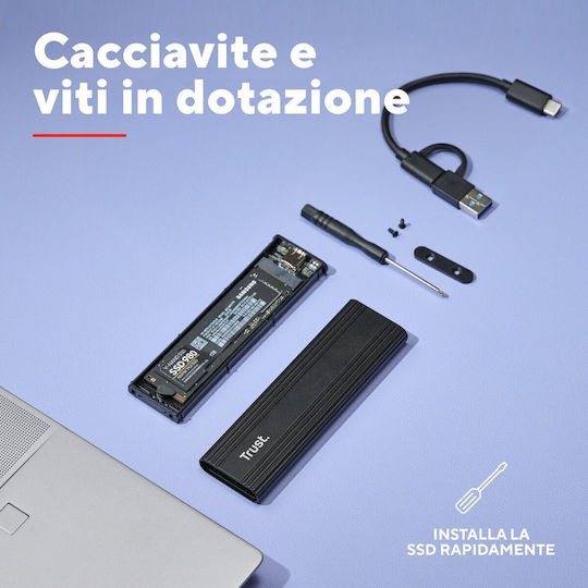 Trust Case for Hard Drive M.2 SATA III with Connection USB 3.2 Type-C