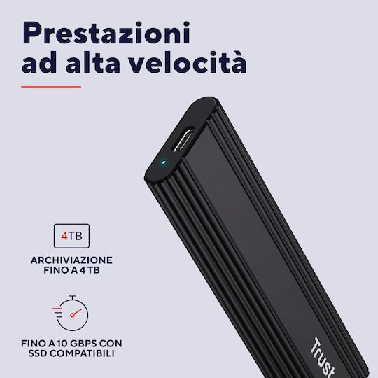 Trust Case for Hard Drive M.2 SATA III with Connection USB 3.2 Type-C