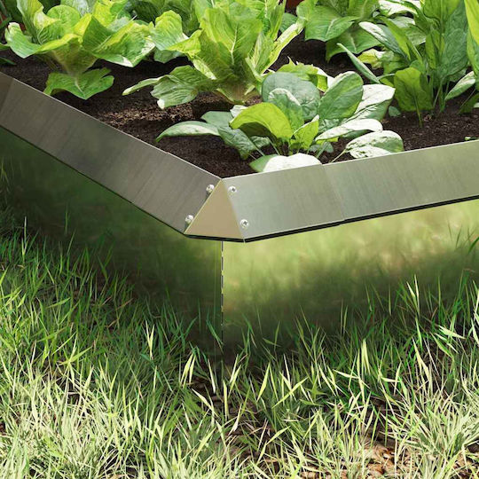 vidaXL Bordură de Grădină din Metal în Culoarea Argintiu xcm