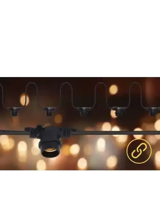 Aigostar 10VSC Wasserdichte Lichterkette IP44 6,5m mit 10 Fassungsschrauben E27