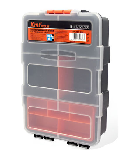 KMT Tools Ταμπακιέρα Εργαλείων με Ρυθμιζόμενα Χωρίσματα Διάφανη 22x15.5x6εκ.