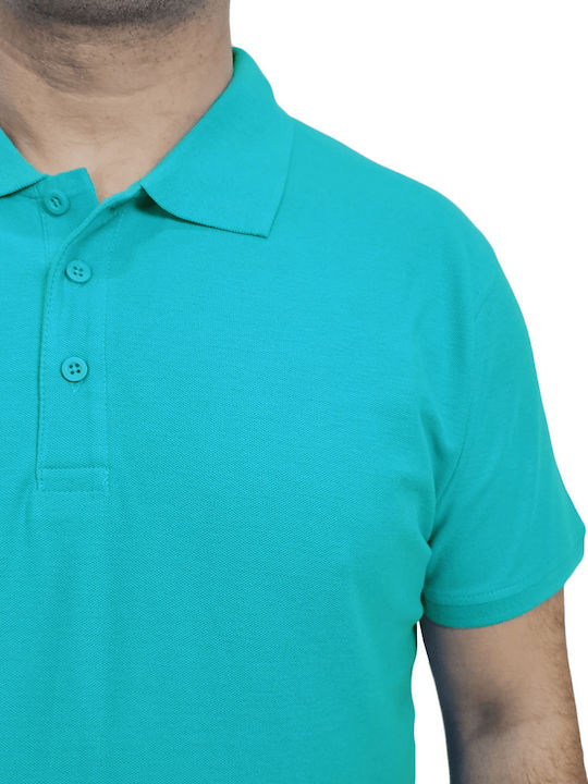 Polo Herrenbluse Kurzarm Türkis