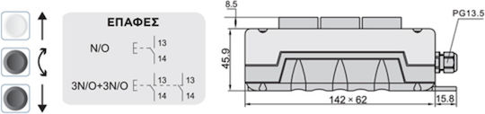 Industrielle Knöpfe Γερανών Στεγανή 3 Εντολών Epb3 Xnd