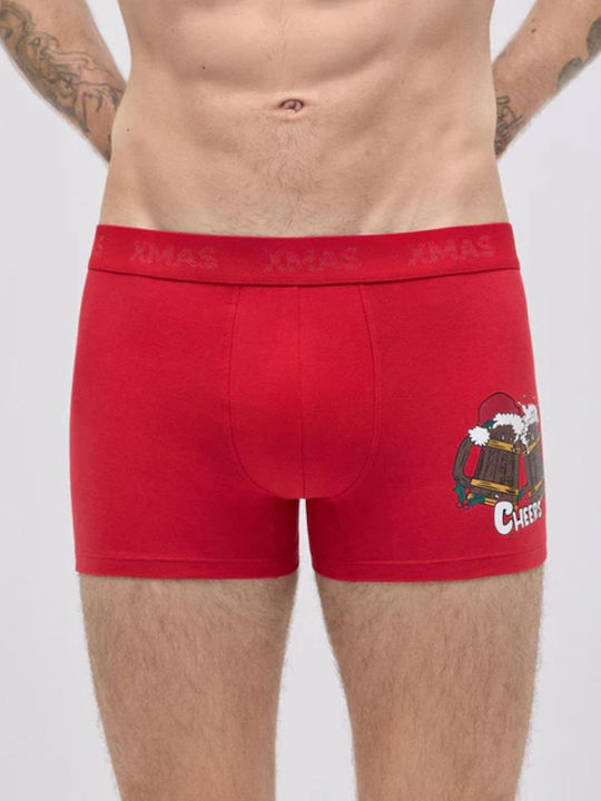 Men's Boxer Red with Patterns