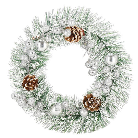 Weihnachtsdekoration Kunststoff Kranz Beleuchtet mit Durchmesser 24cm.