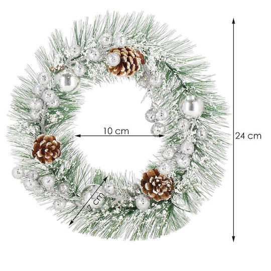Weihnachtsdekoration Kunststoff Kranz Beleuchtet mit Durchmesser 24cm.
