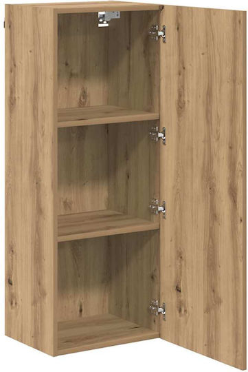 Wall Mounted Living Room Cabinet from Particle Board Artisan Oak 40.5x30x102cm