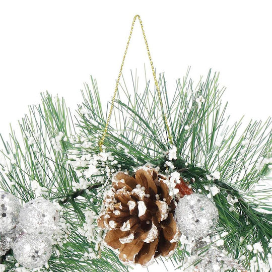 Weihnachtsdekoration Kunststoff Kranz Beleuchtet mit Durchmesser 24cm.