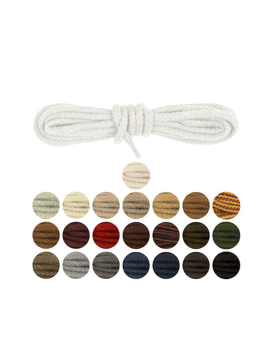 Bergal Round Cord Laces Brown 120cm Χοντρα Στρογγυλα Κορδονια Χρωμα Καφέ 120 Εκατοστα 100% Βαμβάκι Δεν Λύνονται