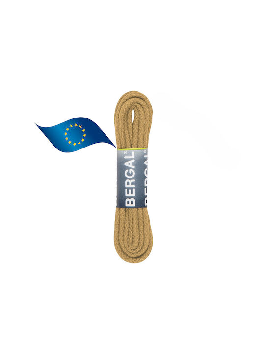 Bergal Round Cord Laces Medium Brown 75cm Thick Round Shoelaces Colour Medium Brown 75 Centimeters 100% Cotton Non-Slip