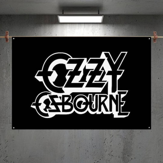 Flag Ozzy Osbourne Logo 1.20*1.80 Black White Molfs Flag Ozzy Osbourne Logo 1.20*1.80 Black White Molfs