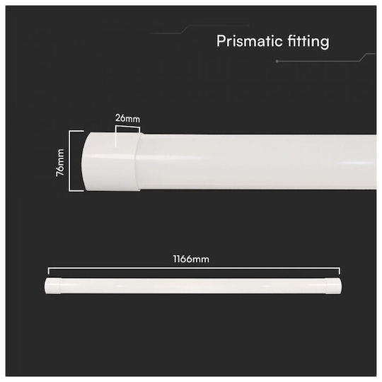 V-TAC LED Kommerzielle lineare Beleuchtung Leuchte Decke 40W Warmes Weiß 120cm