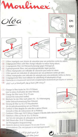 Filtru Pentru Friteuză Moulinex Olea Set 3 Bucăți