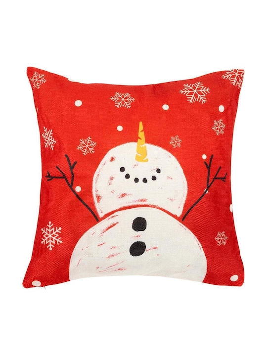 Set 4 Huse Decorative Pentru Perne 40x40 Cm Motive De Crăciun Roșii Albe