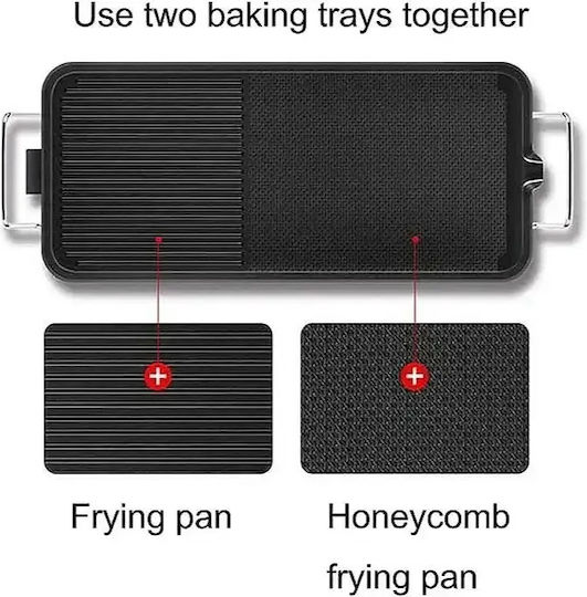 Factory Teppanyaki Grilling Plate with Adjustable Thermostat 1400W 63.5x30cm.
