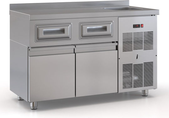 Inox Dobros Ερμάριο με Ανοιγόμενες Πόρτες & Συρτάρια 135x60x87cm