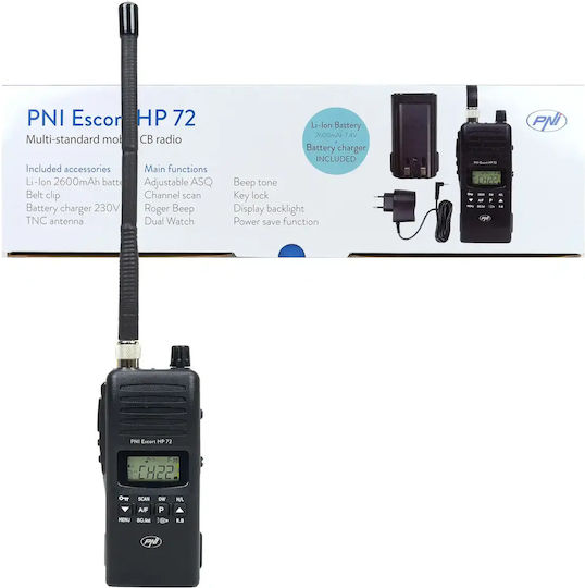 PNI Escort HP 72 CB Αυτοκινήτου 4W με Μονόχρωμη Οθόνη Σε Πράσινο Χρώμα