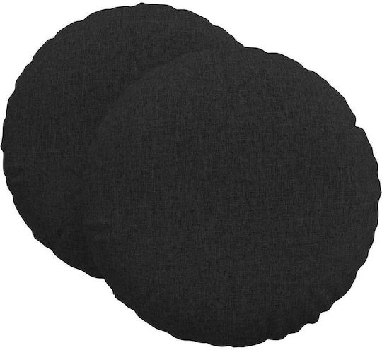 vidaXL Sofa Cushion Black Velvet-Black Metal 2pcs 80x80cm.