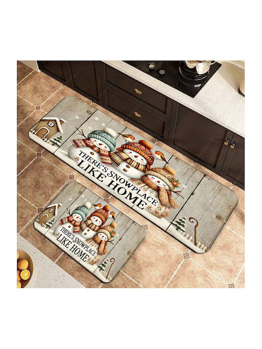 Set of 2 Non-Slip Kitchen Mats 160x50cm & 80x50cm Noel-021